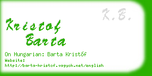 kristof barta business card
